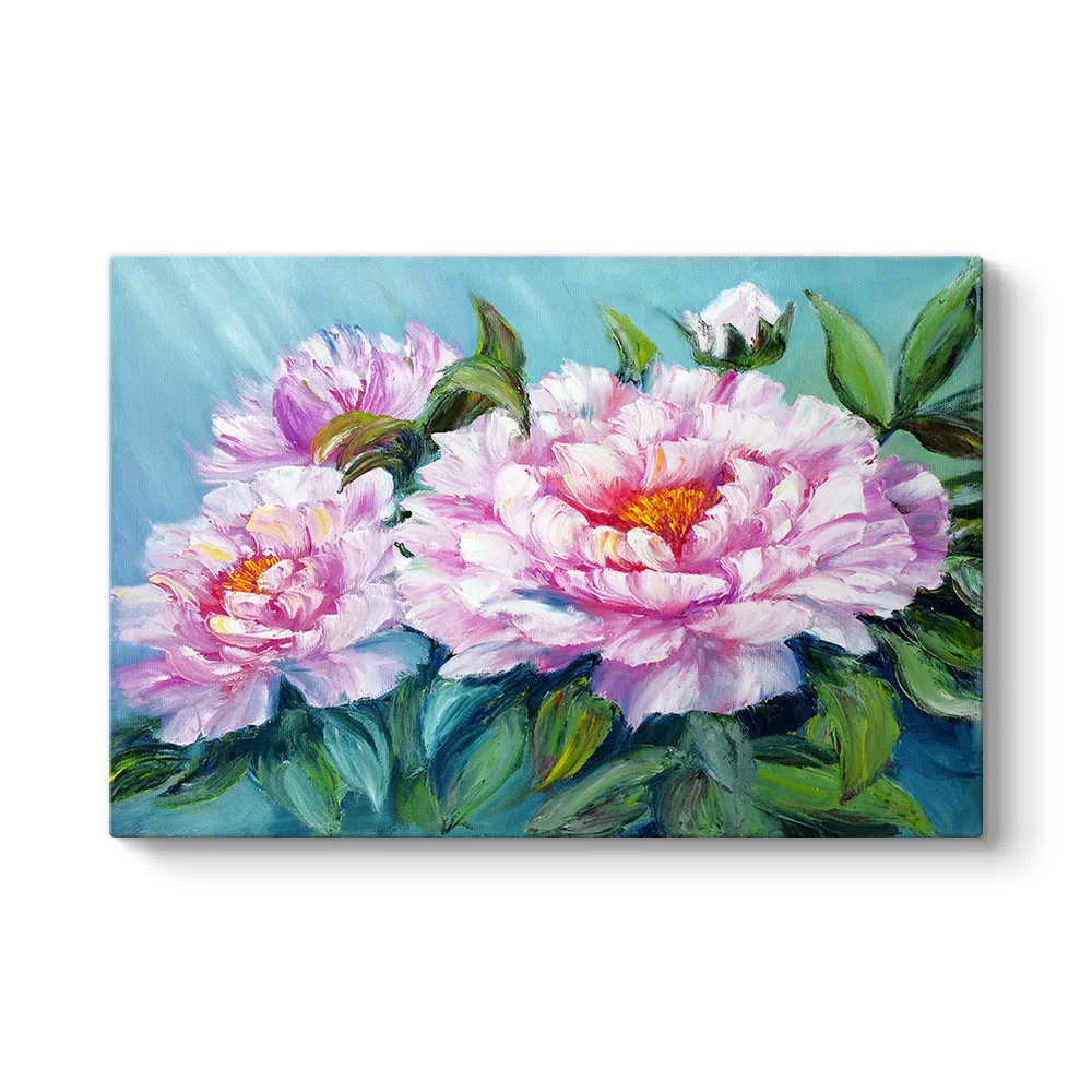 Sanatsal Pembe Çiçekler Tablosu - Model 1